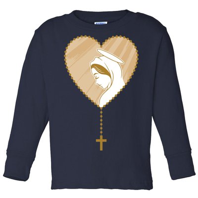 Rosary Virgin Mary Toddler Long Sleeve Shirt