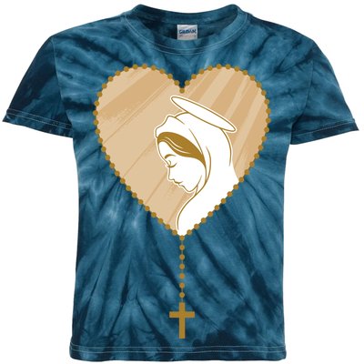 Rosary Virgin Mary Kids Tie-Dye T-Shirt