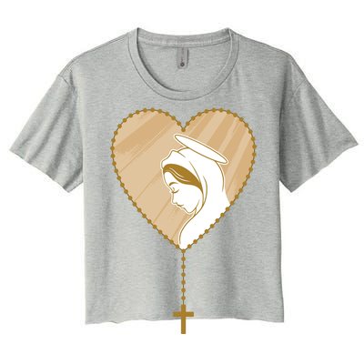 Rosary Virgin Mary Women's Crop Top Tee