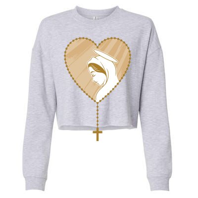 Rosary Virgin Mary Cropped Pullover Crew