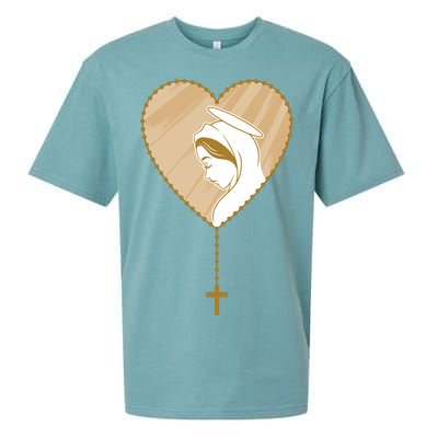 Rosary Virgin Mary Sueded Cloud Jersey T-Shirt