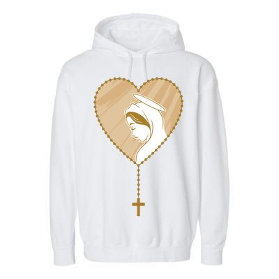 Rosary Virgin Mary Garment-Dyed Fleece Hoodie