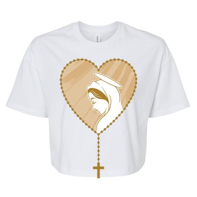 Rosary Virgin Mary Bella+Canvas Jersey Crop Tee