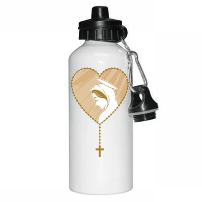 Rosary Virgin Mary Aluminum Water Bottle