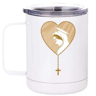 Rosary Virgin Mary 12 oz Stainless Steel Tumbler Cup