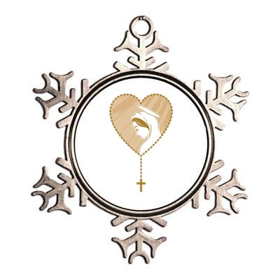 Rosary Virgin Mary Metallic Star Ornament