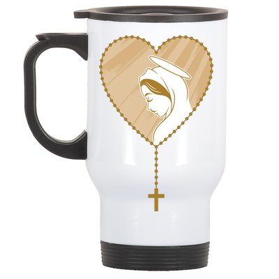 Rosary Virgin Mary Stainless Steel Travel Mug