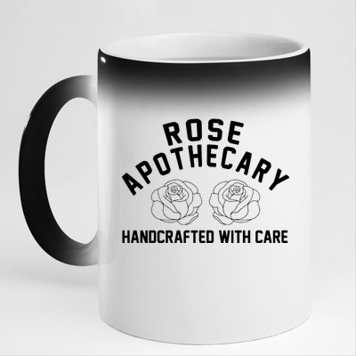 Rose Apothecary Handcrafted With Care 11oz Black Color Changing Mug