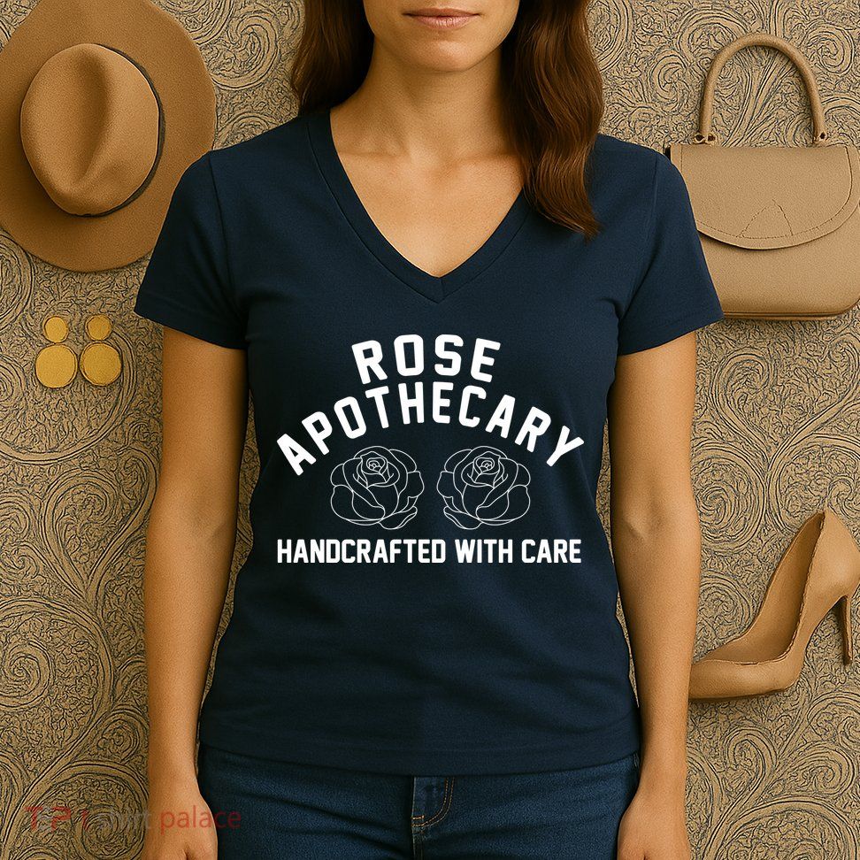 Rose Apothecary Handcrafted With Care Women's V-Neck T-Shirt