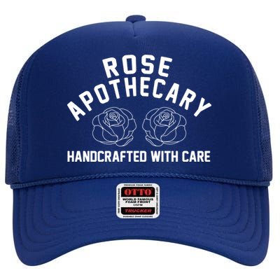 Rose Apothecary Handcrafted With Care High Crown Mesh Back Trucker Hat