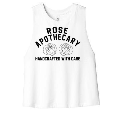 Rose Apothecary Handcrafted With Care Women's Racerback Cropped Tank