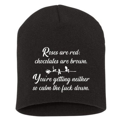 Rose Are Red Chocolates Are Brown Short Acrylic Beanie