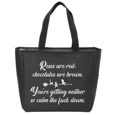 Rose Are Red Chocolates Are Brown Zip Tote Bag