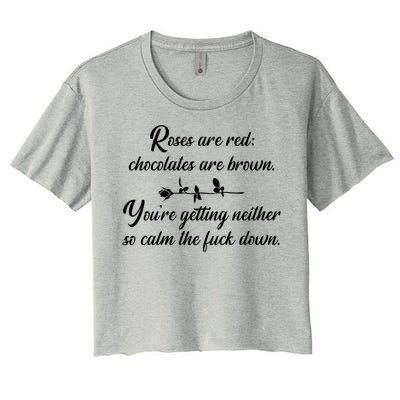 Rose Are Red Chocolates Are Brown Women's Crop Top Tee