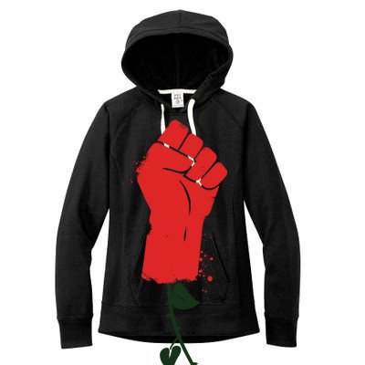 Rose Fist Women's Rights Women's Fleece Hoodie