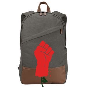 Rose Fist Women's Rights Cotton Canvas Backpack