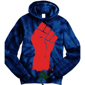 Rose Fist Women's Rights Tie Dye Hoodie