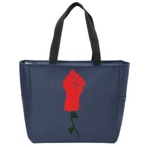 Rose Fist Women's Rights Zip Tote Bag