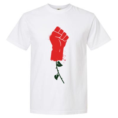 Rose Fist Women's Rights Garment-Dyed Heavyweight T-Shirt