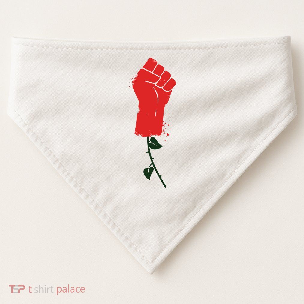 Rose Fist Women's Rights USA-Made Doggie Bandana