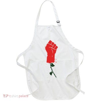 Rose Fist Women's Rights Full-Length Apron With Pockets
