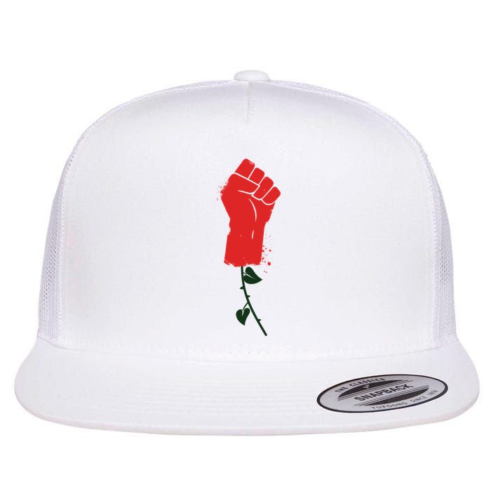 Rose Fist Women's Rights Flat Bill Trucker Hat