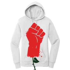 Rose Fist Women's Rights Women's Pullover Hoodie