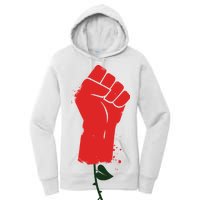 Rose Fist Women's Rights Women's Pullover Hoodie