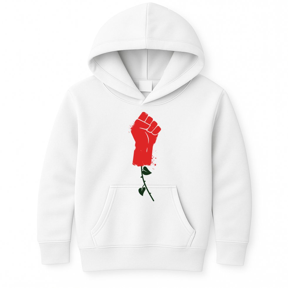 Rose Fist Women's Rights Kids Hoodie