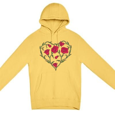 Rose Heart Premium Pullover Hoodie