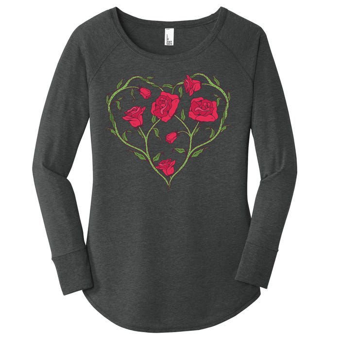 Rose Heart Women's Perfect Tri Tunic Long Sleeve Shirt