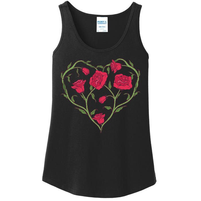 Rose Heart Ladies Essential Tank