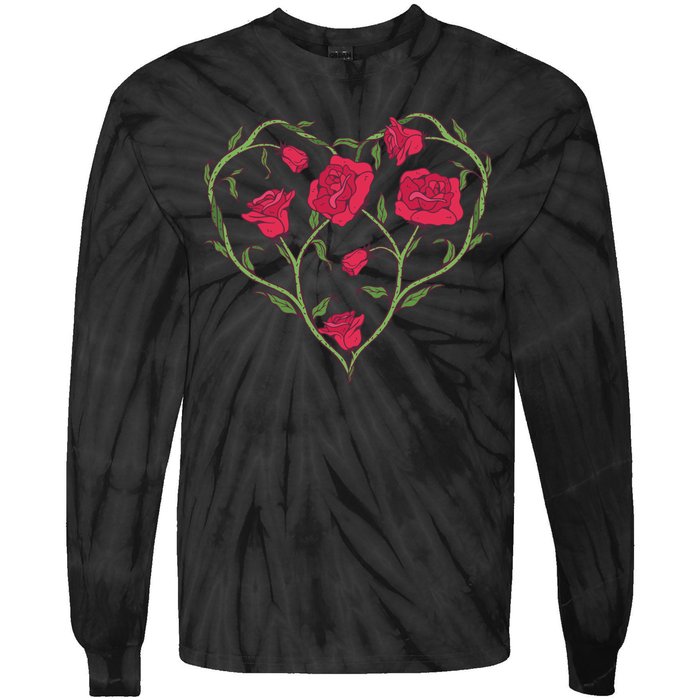 Rose Heart Tie-Dye Long Sleeve Shirt