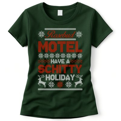 Rosebud Motel Have A Schitty Holiday Ugly Christmas Sweater Womens T-Shirt