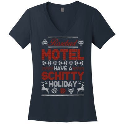 Rosebud Motel Have A Schitty Holiday Ugly Christmas Sweater Women's V-Neck T-Shirt