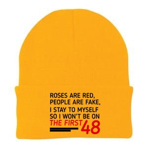 Roses Are Red People Are Fake I Stay To Myself 48 Knit Cap Winter Beanie