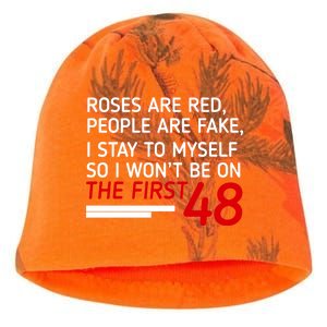 Roses Are Red People Are Fake I Stay To Myself 48 Kati - Camo Knit Beanie