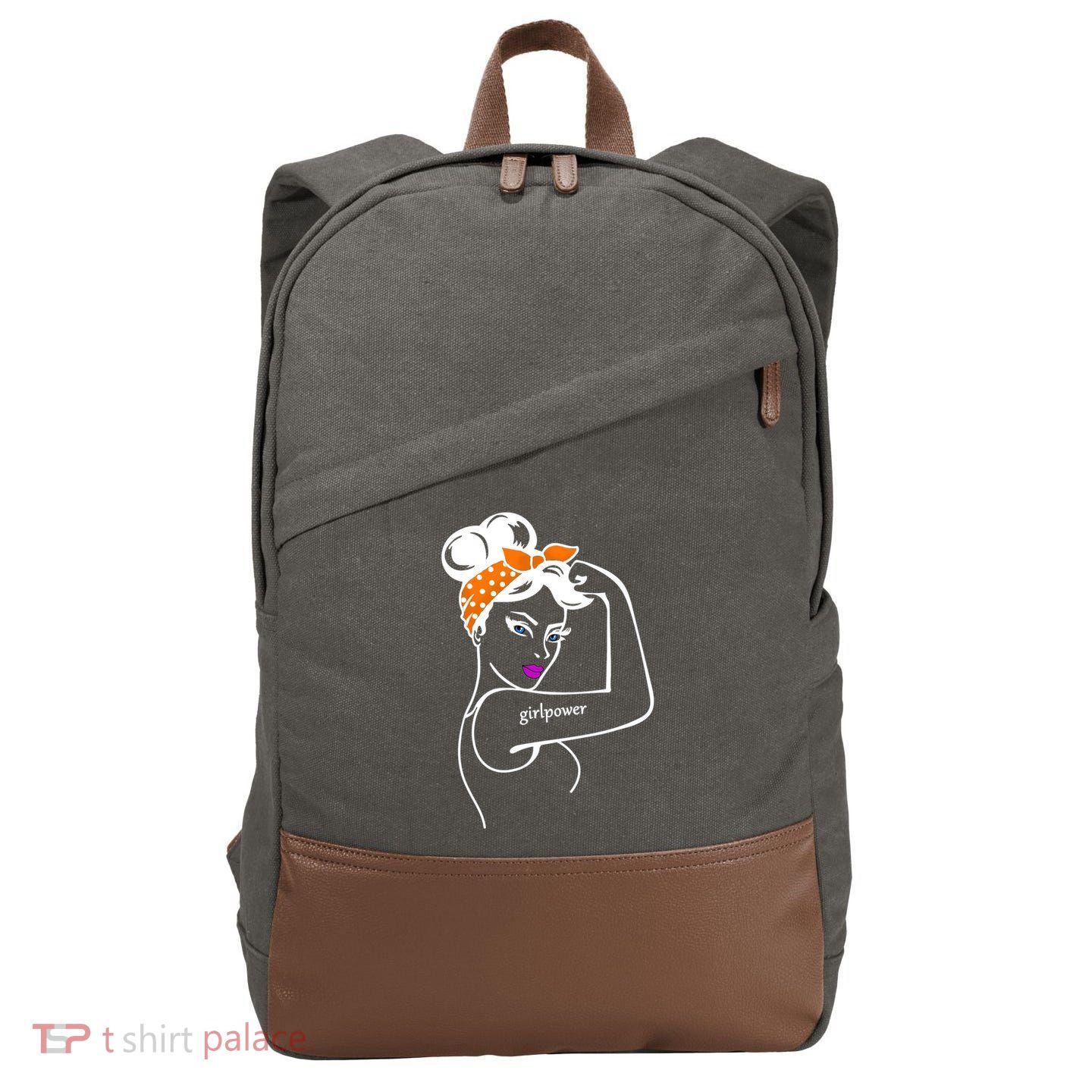Rosie The Riveter Girl Power  Cotton Canvas Backpack