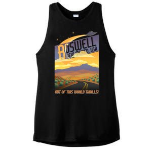 Roswell New Mexico Travel Poster Ladies PosiCharge Tri-Blend Wicking Tank