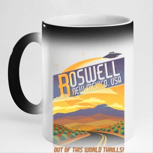 Roswell New Mexico Travel Poster 11oz Black Color Changing Mug