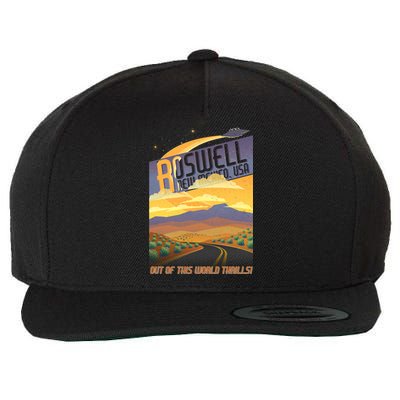 Roswell New Mexico Travel Poster Wool Snapback Cap