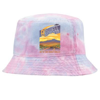 Roswell New Mexico Travel Poster Tie-Dyed Bucket Hat