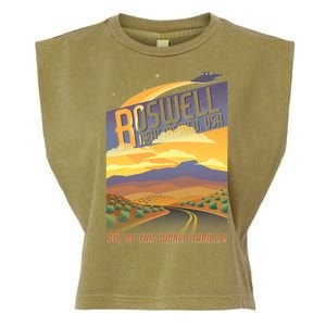 Roswell New Mexico Travel Poster Garment-Dyed Women's Muscle Tee