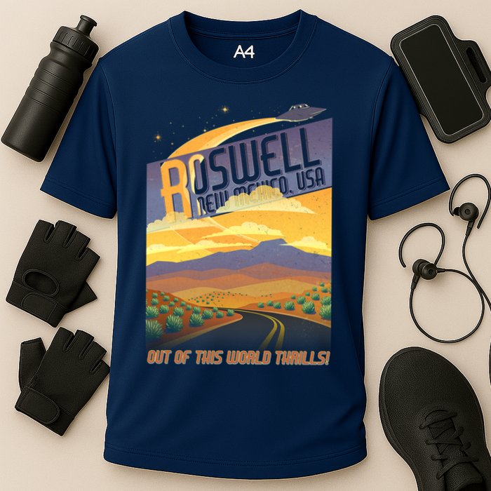 Roswell New Mexico Travel Poster Performance Shirt