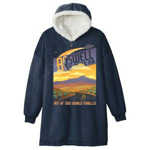 Roswell New Mexico Travel Poster Hooded Wearable Blanket