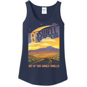 Roswell New Mexico Travel Poster Ladies Essential Tank