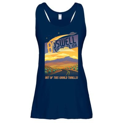 Roswell New Mexico Travel Poster Ladies Essential Flowy Tank