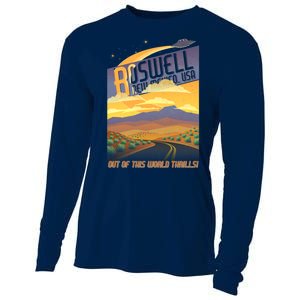 Roswell New Mexico Travel Poster Cooling Performance Long Sleeve Crew