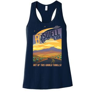 Roswell New Mexico Travel Poster Women's Racerback Tank