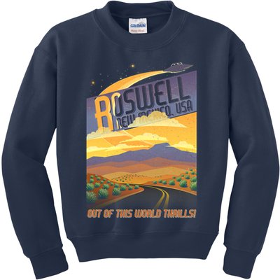 Roswell New Mexico Travel Poster Kids Sweatshirt